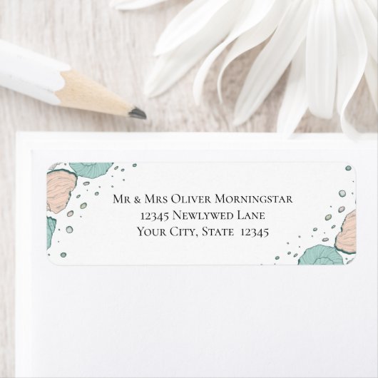 De Zeeshells van het Adres van de terugkeer Beach  Etiket (Insitu)