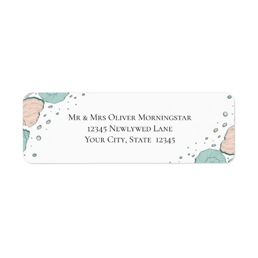 De Zeeshells van het Adres van de terugkeer Beach  Etiket (Voorkant)