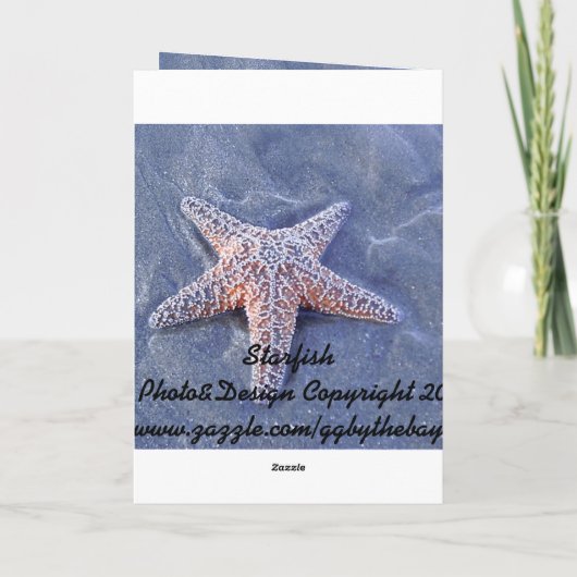 De zeester dankt u kaardt bedankkaart (Achterkant)