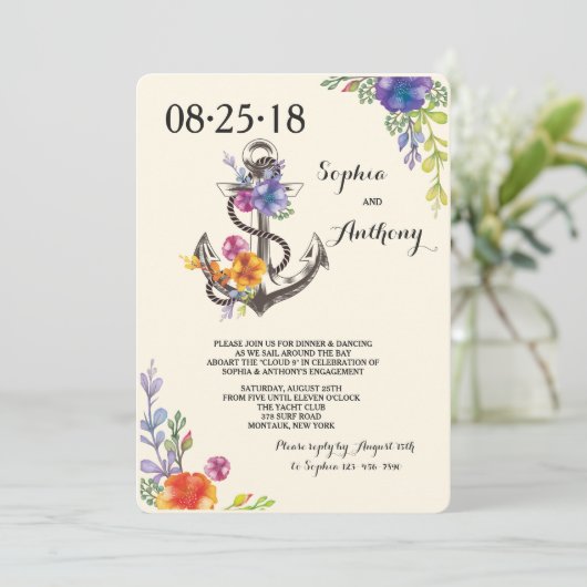 De zeevaart Uitnodiging van het Verloving van de (Staand voorkant)