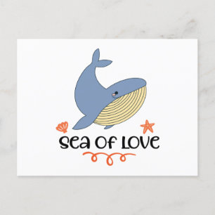 De zeezoogdieren van de blauwe walvis van Kawaii Feestdagenkaart