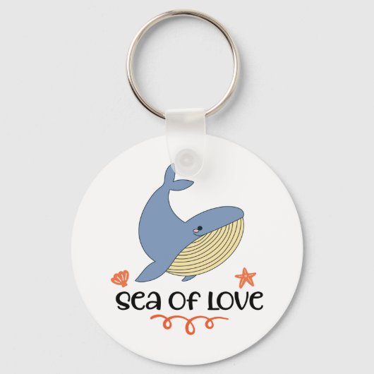 De zeezoogdieren van de blauwe walvis van Kawaii Sleutelhanger (Voorkant)