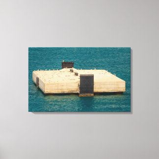 de zegel op de uitgerekt canvasafdruk canvas afdruk