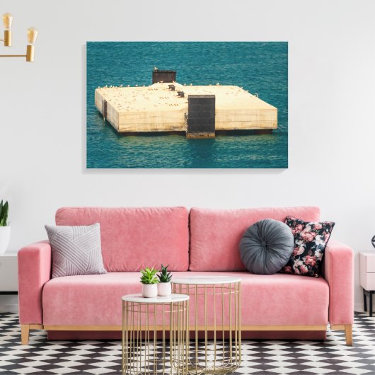 de zegel op de uitgerekt canvasafdruk canvas afdruk (Insitu (Woonkamer))
