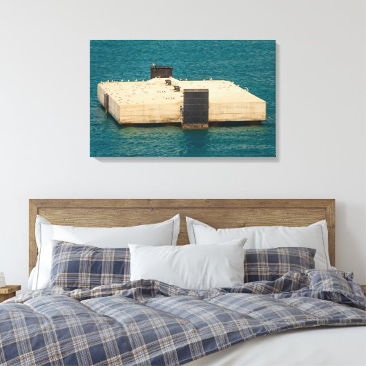 de zegel op de uitgerekt canvasafdruk canvas afdruk (Insitu (Slaapkamer))