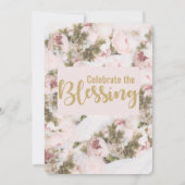 De zegels vieren - Rozen Babydouakaart Kaart (Achterkant)