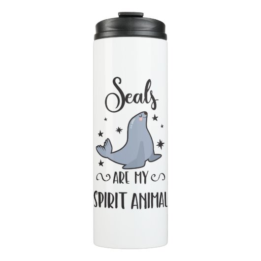 De zegels zijn mijn dierlijk dierlijk stutseltje thermosbeker (Voorkant)