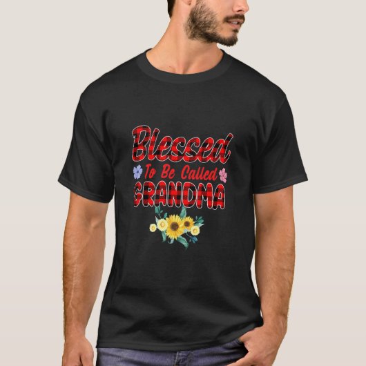 De zegen heet oma Sunflower Grandma Mot T-shirt (Voorkant)