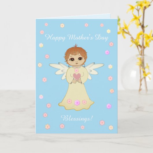 De Zegen van de Engel van het moederdag Kaart (Gele Bloem)