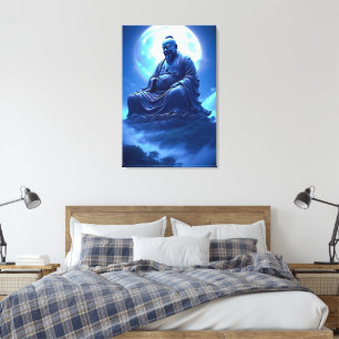 De zegen van de maan over het hemelbeeld canvas afdruk