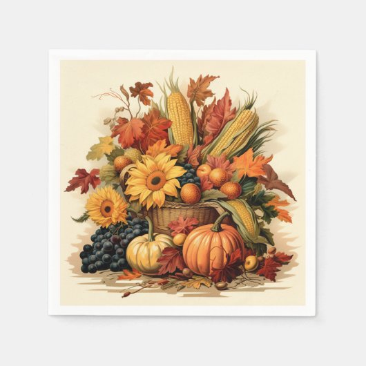 De zegen van de oogst: overvloedig feest servet (Voorkant)