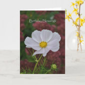 De Zegen van de Verjaardag van de kosmos Kaart (Gele Bloem)