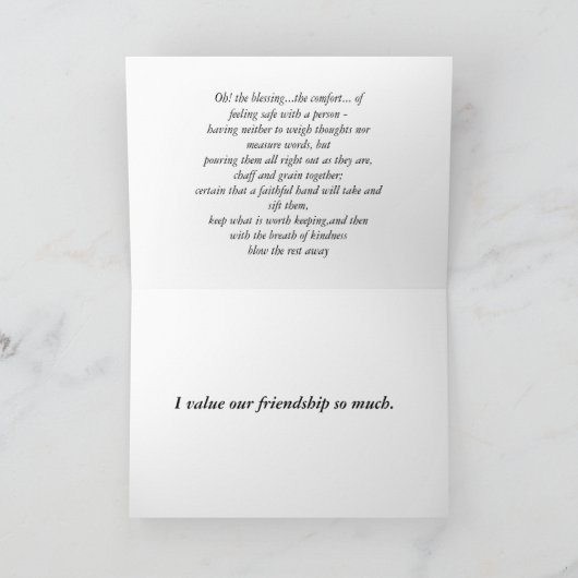 De zegen van vriendschap kaart (Binnen)