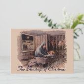 De zegeningen van de kerstviering uitnodiging (Staand voorkant)