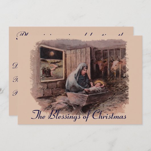 De zegeningen van de kerstviering uitnodiging (Voorkant / Achterkant)