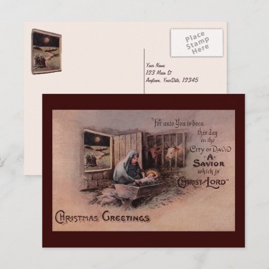 De zegeningen van het kerstBriefkaart Feestdagenkaart (Voorkant / Achterkant)