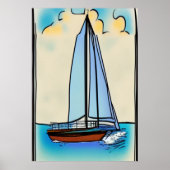 De zeilboot | AI Art Poster (Voorkant)