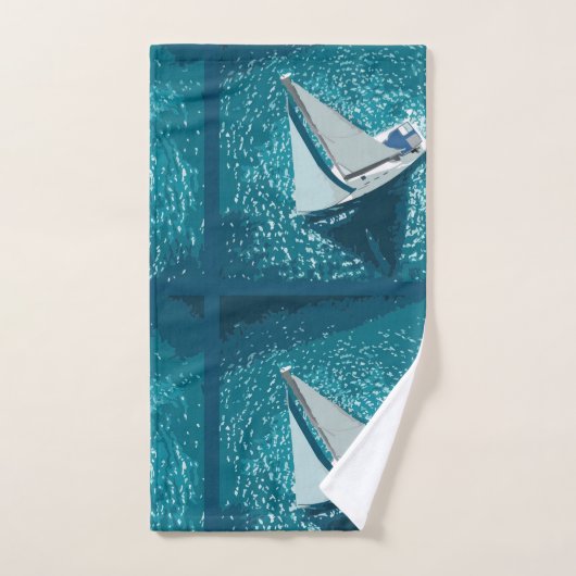 De zeilboot  bad handdoek (Handdoek)