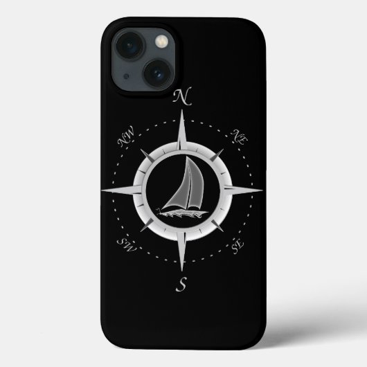 De zeilboot en het Kompas namen toe Case-Mate iPhone Case (Achterkant)