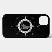 De zeilboot en het Kompas namen toe Case-Mate iPhone Case (Achterkant (horizontaal))