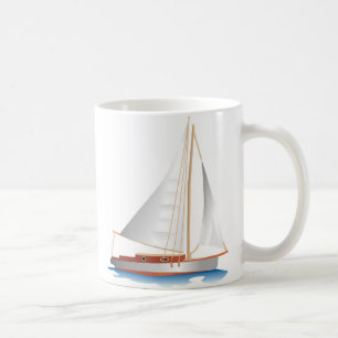 De Zeilboot van de Stijl van de gradiënt Koffiemok