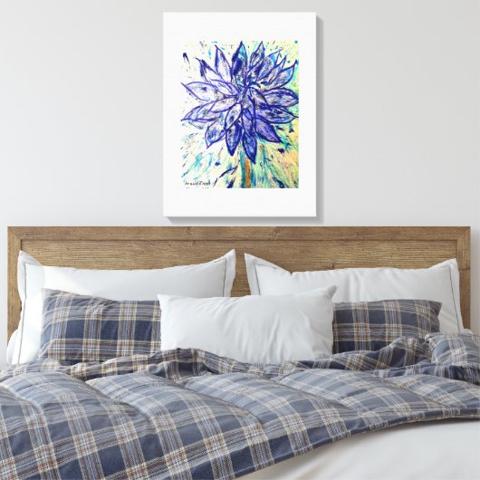 De zeldzame Dahlia Canvas Afdruk (Insitu (Slaapkamer))