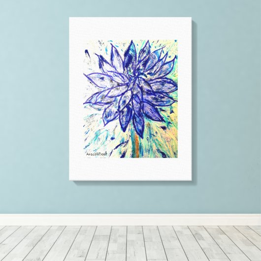 De zeldzame Dahlia Canvas Afdruk (Insitu (Houten vloer))