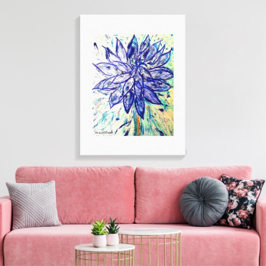 De zeldzame Dahlia Canvas Afdruk (Insitu (Woonkamer))