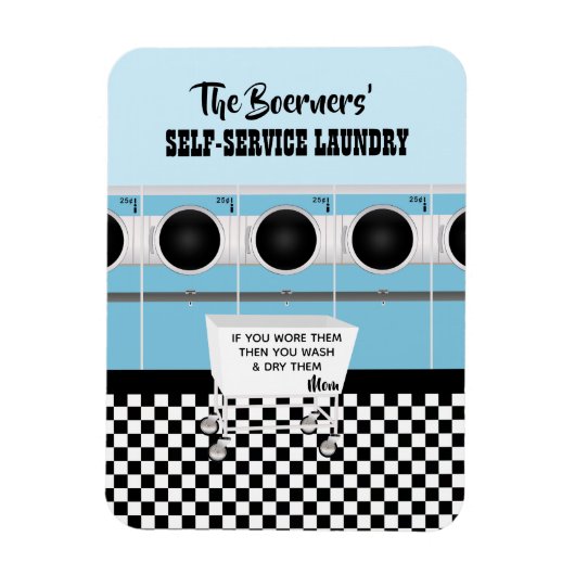 De zelfbedieningswasgoed van de klant die het werk magneet (Verticaal)