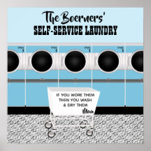 De zelfbedieningswasgoed van de klant die het werk