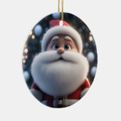De zelfverzekerde kerstman keramisch ornament (Rechts)