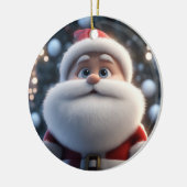 De zelfverzekerde kerstman keramisch ornament (Links)