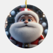 De zelfverzekerde kerstman keramisch ornament (Achterkant)