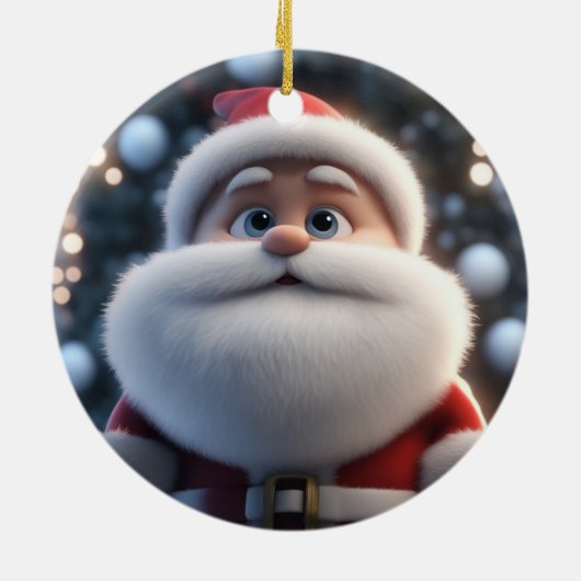 De zelfverzekerde kerstman keramisch ornament (Achterkant)