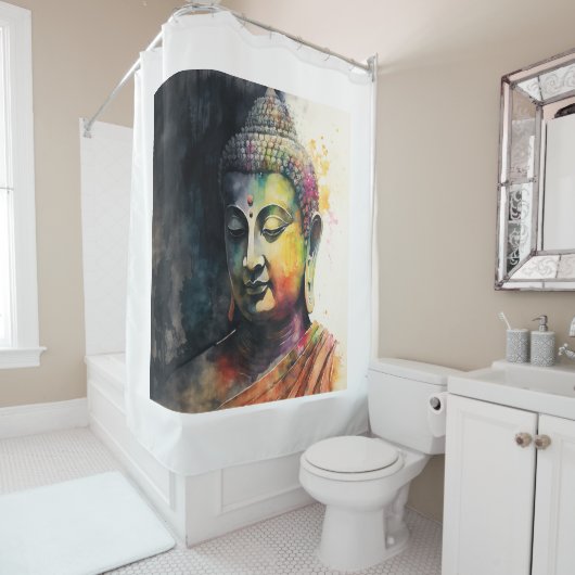 De Zen buddha-meester Douchegordijn (In situ)