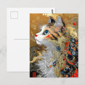 De Zen kat |  Japans Ukiyo-e Briefkaart (Voorkant / Achterkant)