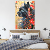 De Zen kat |  Japans Ukiyo-e Canvas Afdruk (Insitu (Slaapkamer))