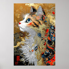 De Zen kat |  Japans Ukiyo-e Poster