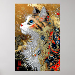 De Zen kat    Japans Ukiyo-e Poster
