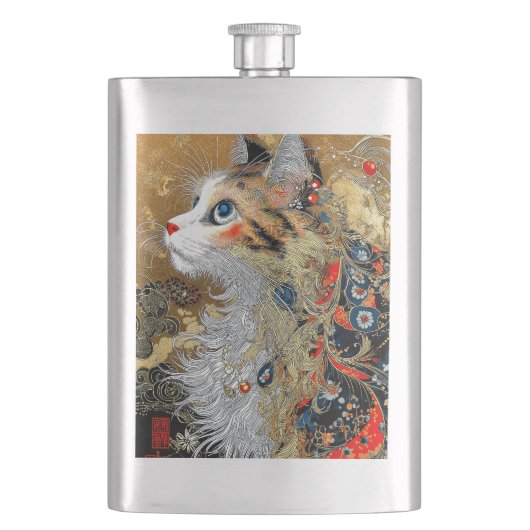 De Zen Kat | Vintage Japanse Ukiyo-e Flacon (Voorkant)