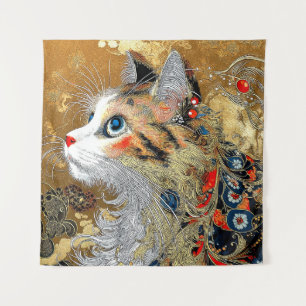 De Zen Kat Vintage Japanse Ukiyo-e Wandkleed