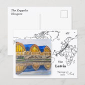 De Zeppelinloodsen, Riga Letland Briefkaart (Voorkant / Achterkant)