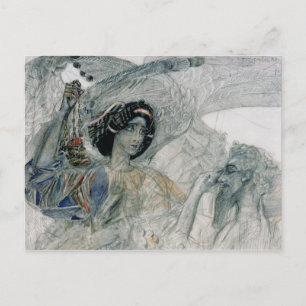 De zes gevleugelde seraph van de profeet briefkaart