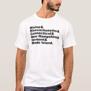 De zes noordoostelijke staten die samen New Englan T-shirt