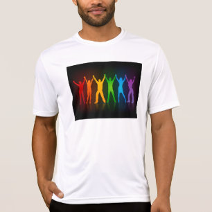 De zes staande silhouetten van Slipperyjoe met opg T-shirt