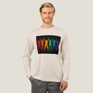 De zes staande silhouetten van Slipperyjoe met opg Tri-Blend Shirt