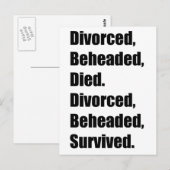 De zes vrouwen van Henry VIII Briefkaart (Voorkant / Achterkant)