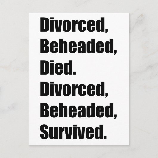 De zes vrouwen van Henry VIII Briefkaart (Voorkant)