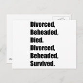 De zes vrouwen van Henry VIII Briefkaart (Voorkant / Achterkant)