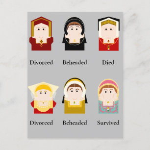 De zes vrouwen van Henry VIII Feestdagenkaart